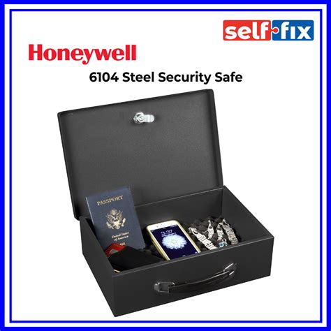 honeywell fire resistant steel security box with key lock 6104|6104 security box.